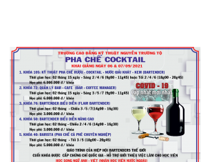 Khai giảng các khóa học pha chế Bartender, Barista, Flair Bartending, Quản lý Bar ngày 06 – 07 / 09 / 2021