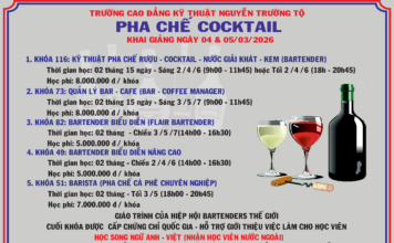 Khai giảng khóa học ngày 04&05/03/2026 – Sài Gòn Bartender