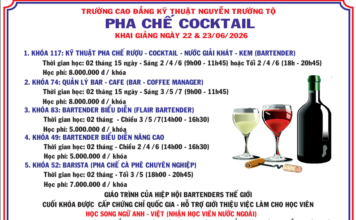 KHAI GIẢNG KHÓA HỌC NGÀY 22 & 23 / 06/ 2026 – saigonbartenders.com (SBA)