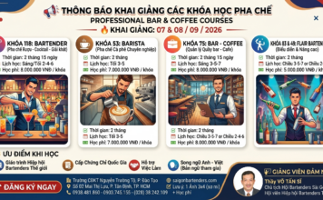 KHAI GIẢNG KHÓA HỌC NGÀY 07 & 08 / 09/ 2026 – saigonbartenders.com (SBA)